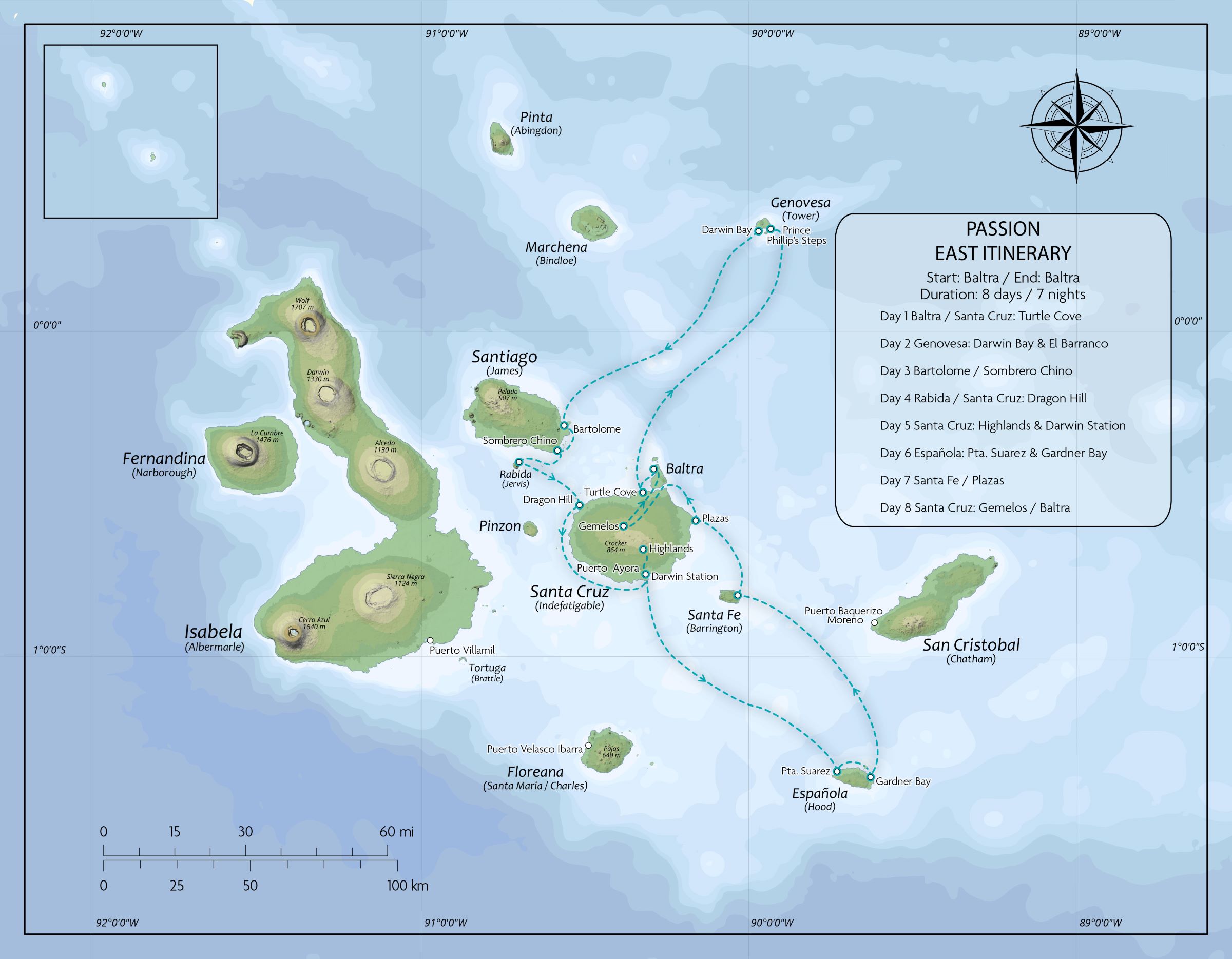 Passion East 8 Day Itinerary